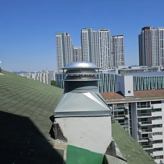 고정식벤츄레타설치 고장 난 야외 회전식 환풍기를 고정식으로 교체 시공 후 현장 2